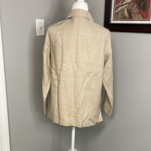 Pendleton Linen tan button blazer Jacket Sz Small Khaki Tan color Neutral Petite - Picture 3 of 4